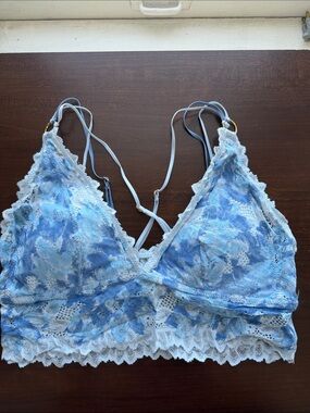 Aerie Lace Bralette in Light Blue Floral